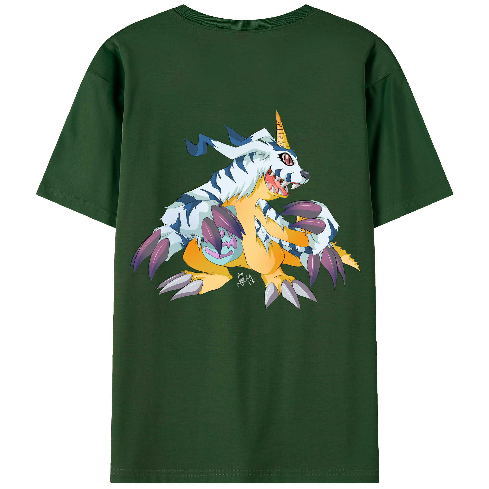 （画像用） Digimon デジタルモンスター/デジモン 綿100％半袖Tシャツ（背面プリント）